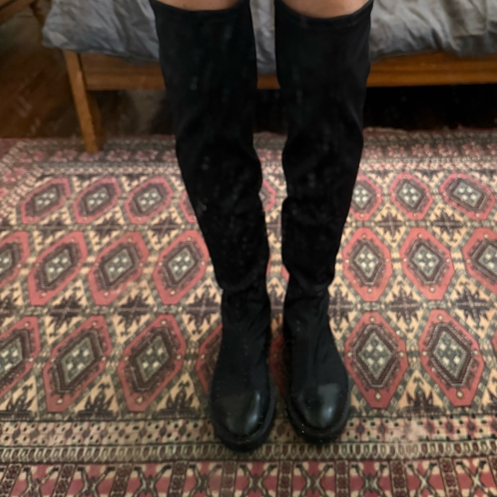 Zara Black Knee-High Women's Boots